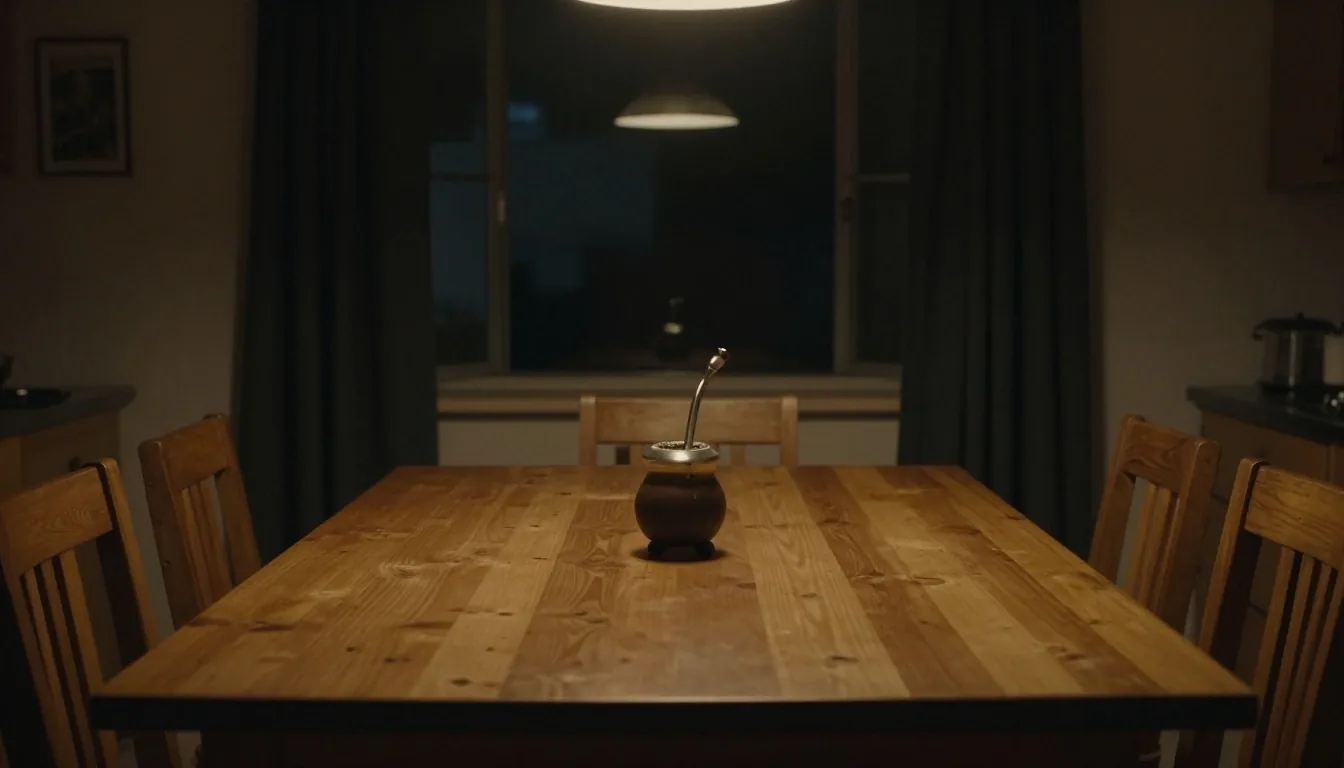 Mesa de cocina con planillas del presupuesto familiar bajo luz cálida